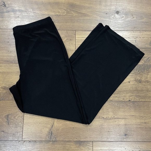 Frank Lyman Pants Womens Size 14 US Black Wide Leg Stretch Pull-On Elastic Waist - Picture 8 of 12